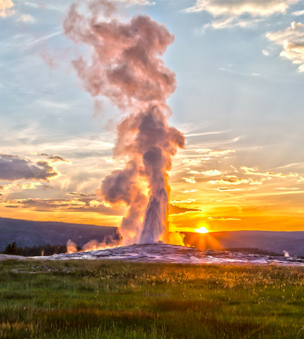 Active geysers in Yellowstone National Park