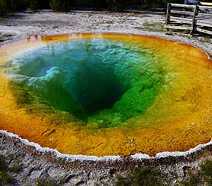 Yellowstone national Park Geothermal feature via the Yellowstone Explorer app